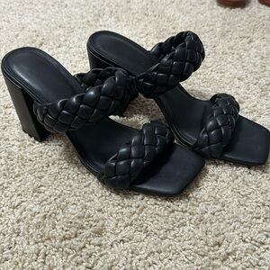 Madden Girl Black Braided Heels